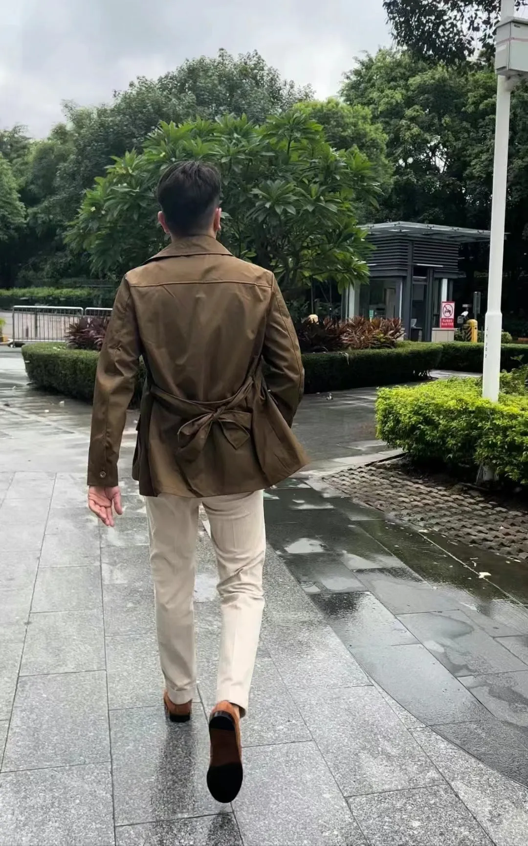 Advbridge Vintage Windbreaker For Men Spring Autumn Medium Long Multiple Pockets Overcoat With Belt Thin Slim Fit Jacket Coat Streetwear