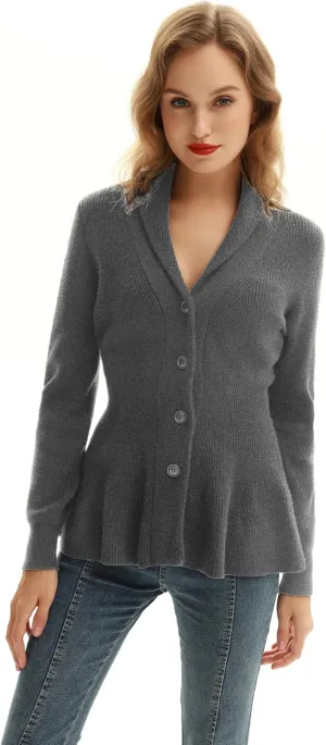 Belle Poque Women Vintage Cardigan Sweater Shawl Lapel Button Down Sweater Outwear Coat