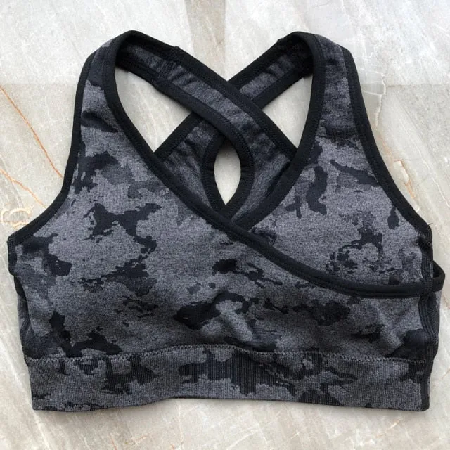Camo Seamless Shorts High Waist Booty Gym Shorts Workout Short Fitness Ribbed Waist Running Shorts