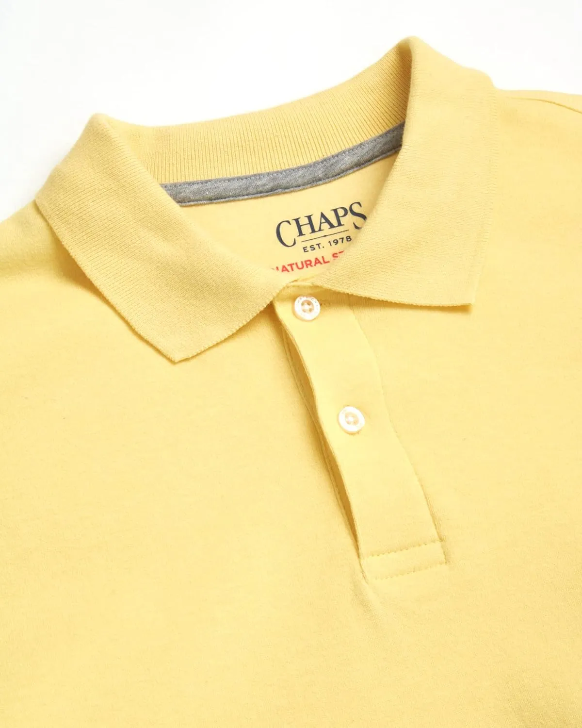 Chaps Men's Polo Shirt - Classic Fit Short Sleeve 2-Button Double Knit Cotton Polo Shirt (S-XL)