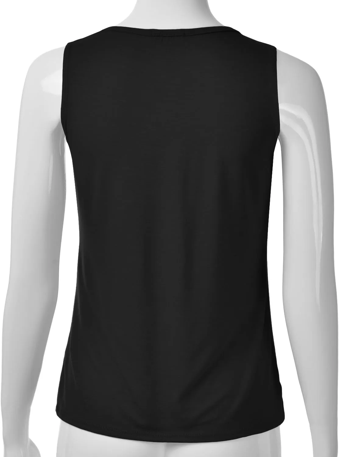 EIMIN Women's Pleated Scoop Neck Sleeveless Stretch Basic Soft Tank Top (S-3X)