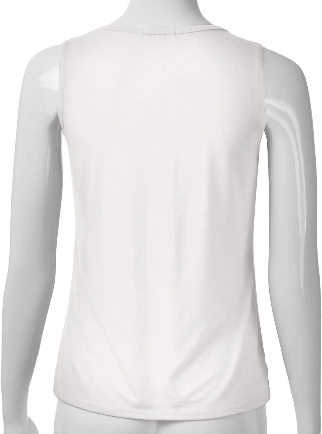 EIMIN Women's Pleated Scoop Neck Sleeveless Stretch Basic Soft Tank Top (S-3X)