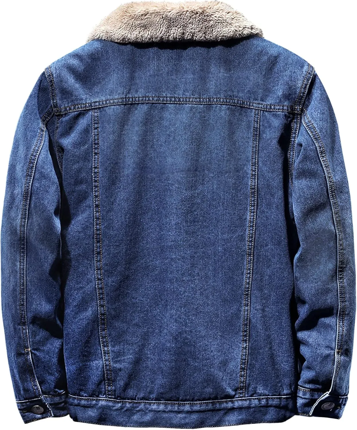 EXEKE Men's Fleece Lined Denim Trucker Jacket Warm Winter Coats