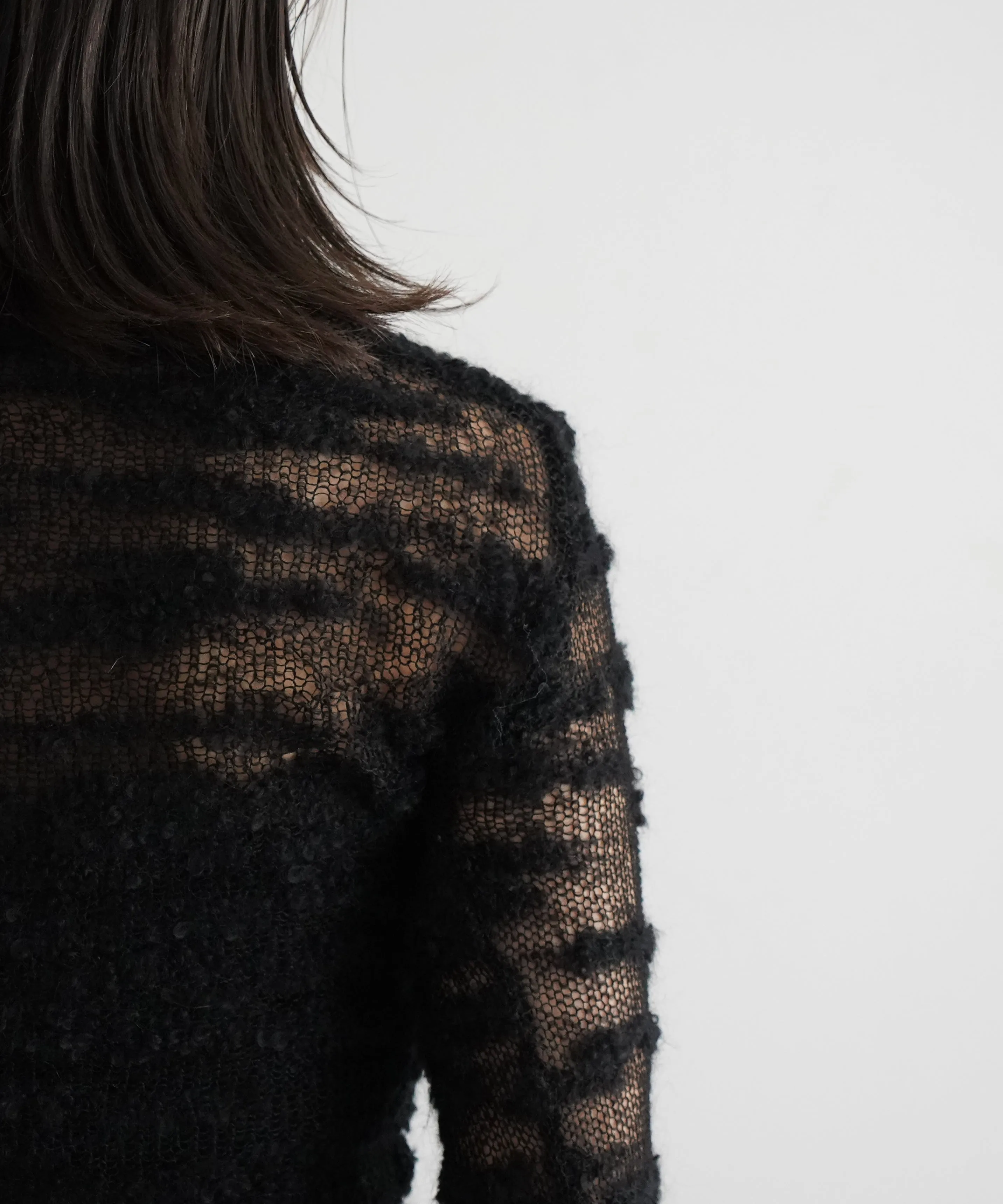 GANNI Alpaca Moahir Boucle Cardigan "BLACK"