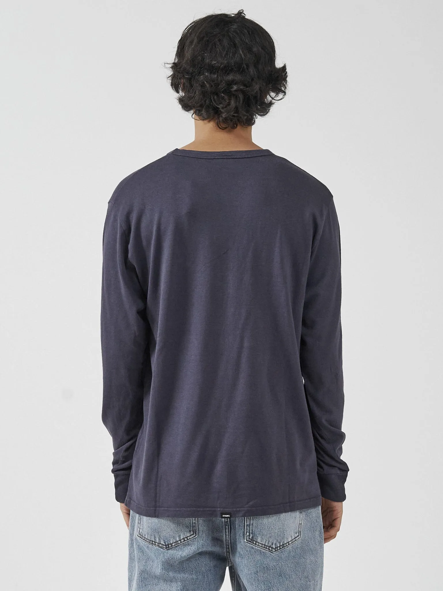 Hemp Thrills Embro Merch Fit Long Sleeve Tee - Marine Blue