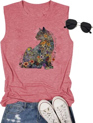 Hummingbird Tank Top for Women Bird Flower Graphic Tee Bird Lover Sleeveless Shirts