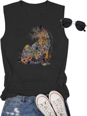 Hummingbird Tank Top for Women Bird Flower Graphic Tee Bird Lover Sleeveless Shirts