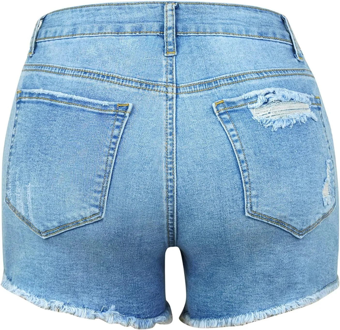 Jeans Shorts For Women Trendy Mid Rise Ripped Denim Shorts Summer Stretch Distressed Frayed Raw Hem Hot Short Jeans