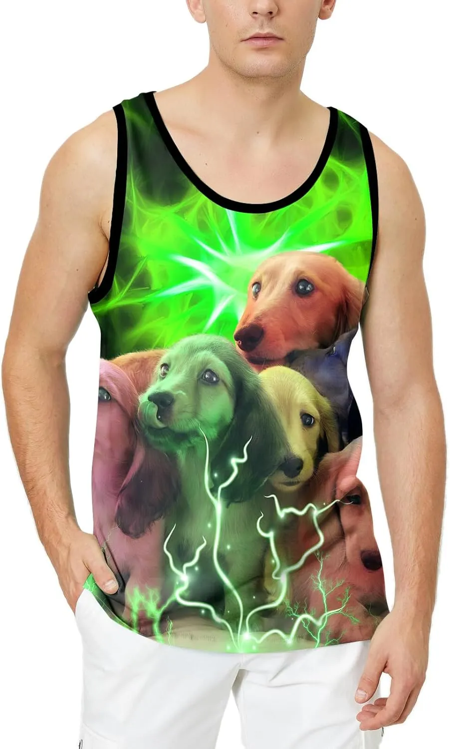 LAIDIPAS Men's 3D Tank Tops Summer Casual Novelty Sleeveless Shirt Unisex Colorful Graphics Top Tees Shirt