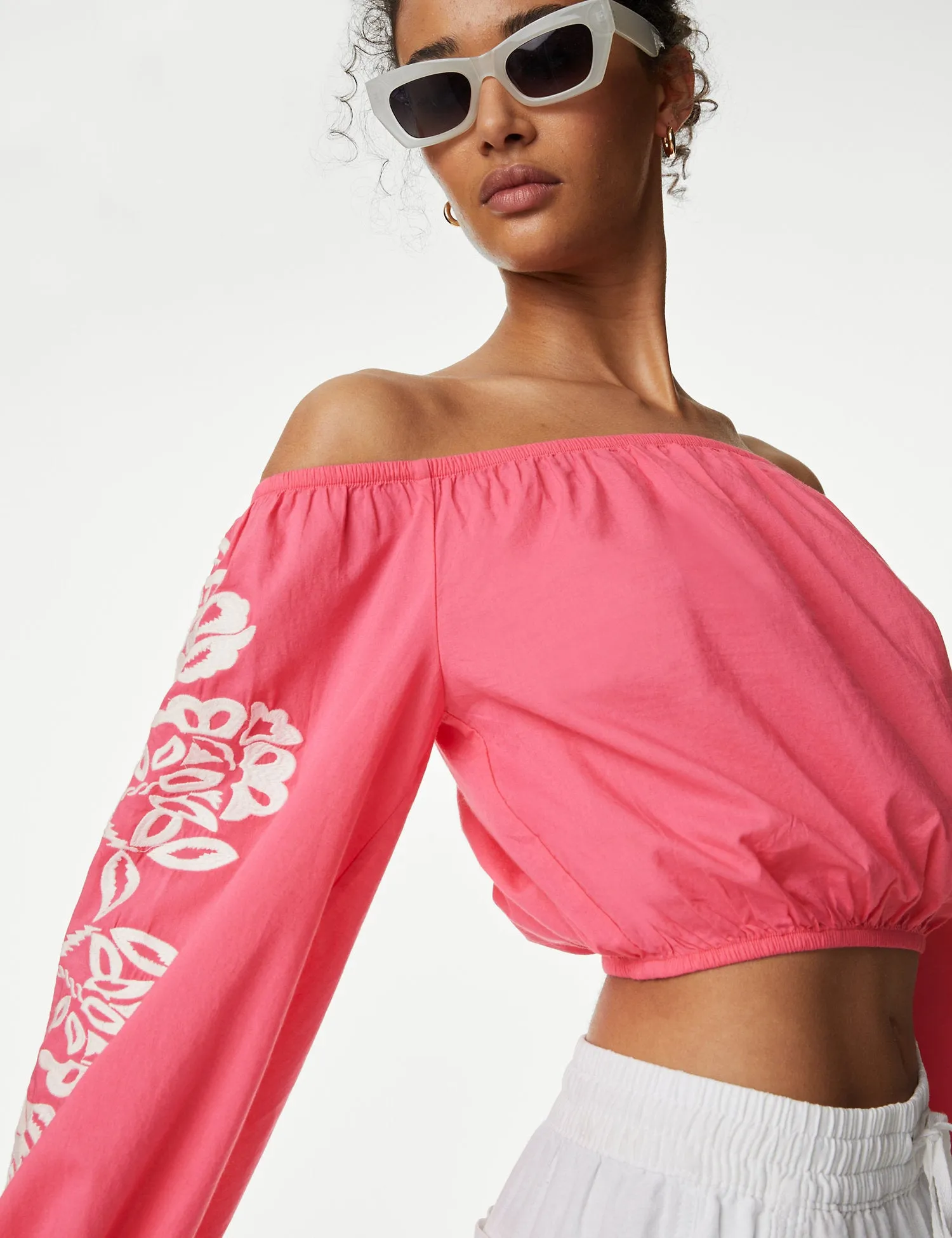 Pure Cotton Bardot Beach Top