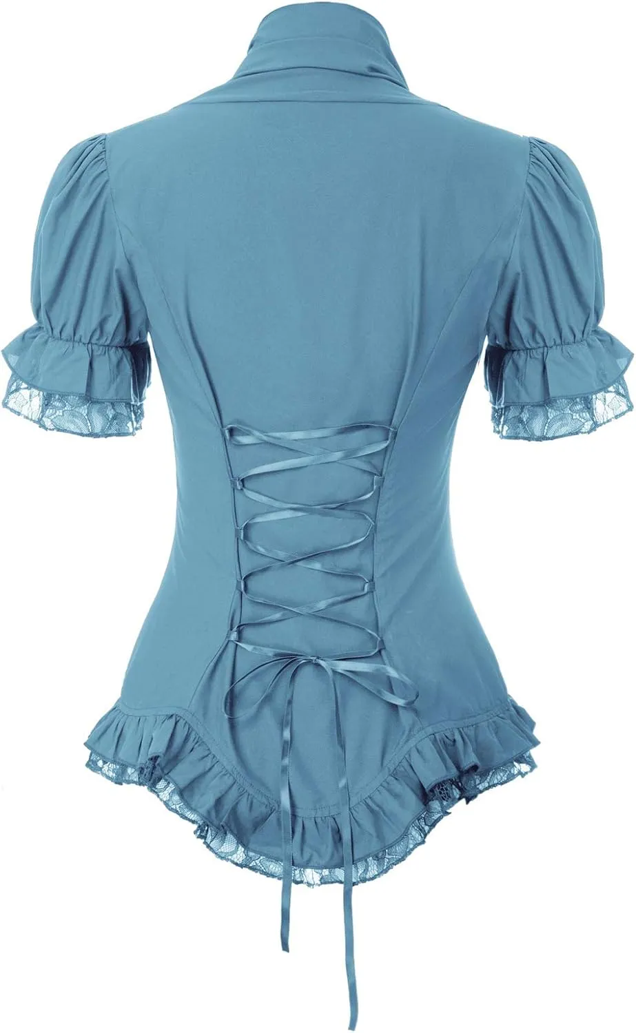 Scarlet Darkness Womens Work Tops Dressy Casual 2025 Elegant Short Puff Sleeve Victorian Peasant Blouses