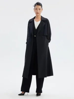 Silk Patchwork Worsted Wool Coat
