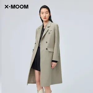 Spring Loose Mid Length Long Length Trench Coat Outwear