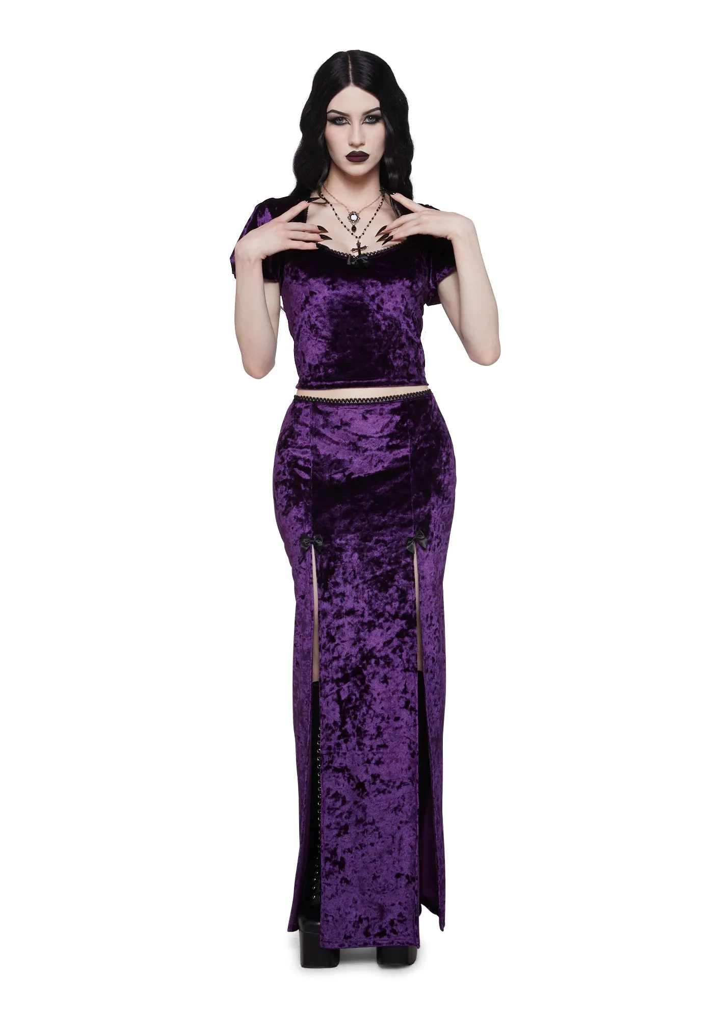 Time Stands Still Velvet Top - Purple