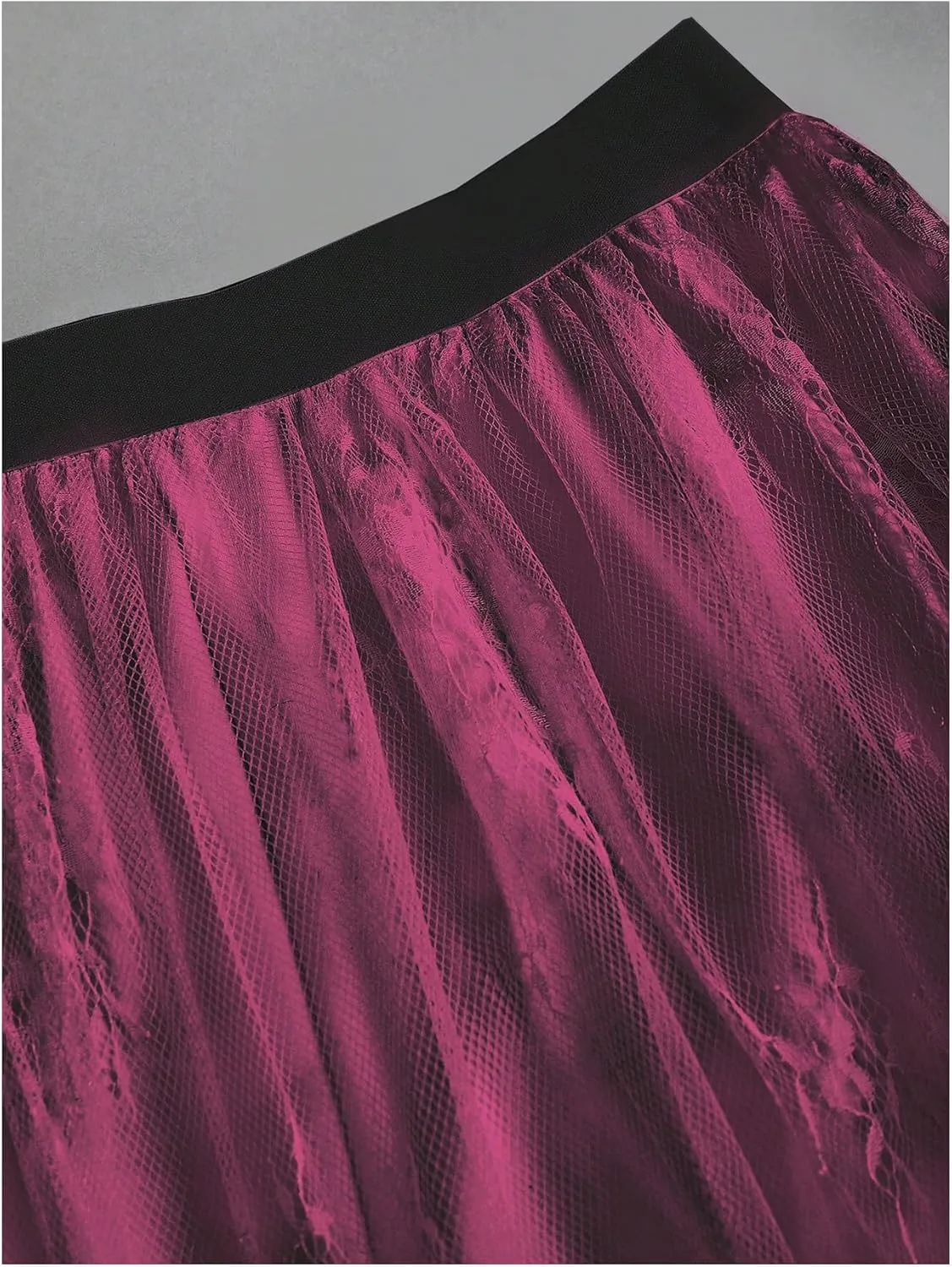 Verdusa Women's Lace Maxi Skirts Flowy Mesh Festival Outfit Rave Beach Vacation Long Skirt